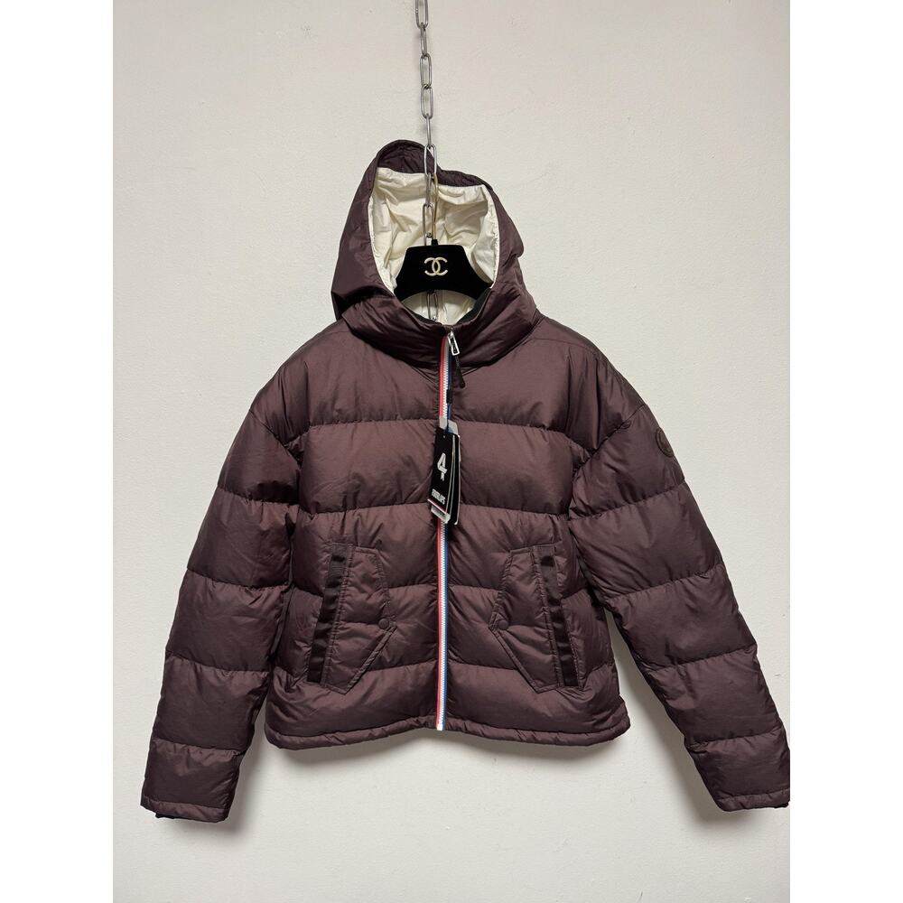 Fourlaps Cover Down Jacket Mens Small Fudge Brown Hooded Puffer RDS Style 2038